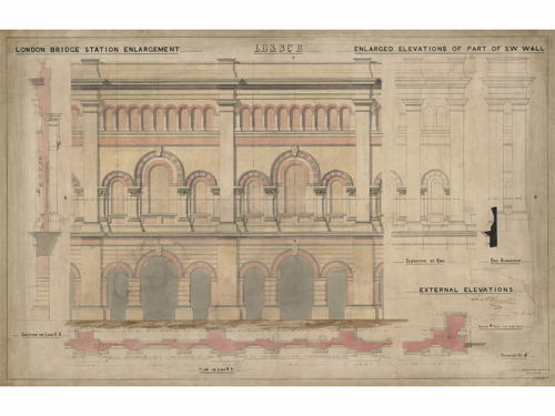 See historic drawings of Waterloo and London Bridge Stations