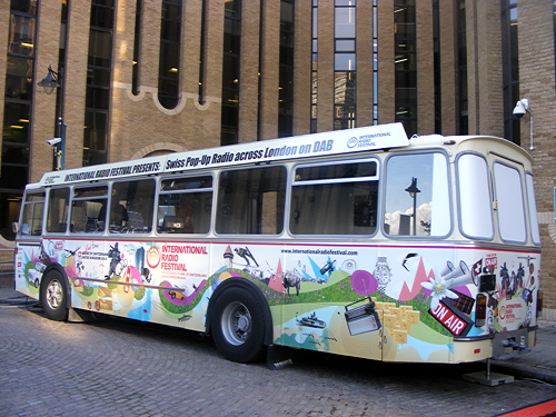 Pop-up radio station broadcasts from bus parked in Montague Close