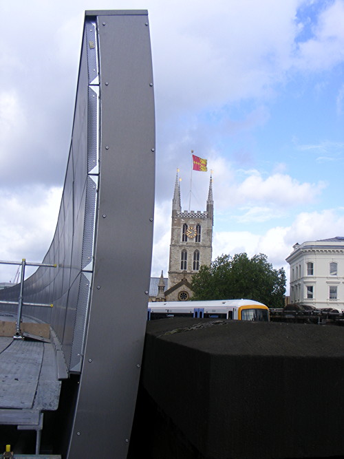 Southwark Cathedral seen from the new viaduct