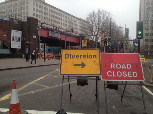 York Road blocked southbound for emergency gas works [12 February 2013]