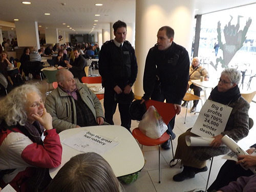 Police eject pensioner protesters from Royal Festival Hall