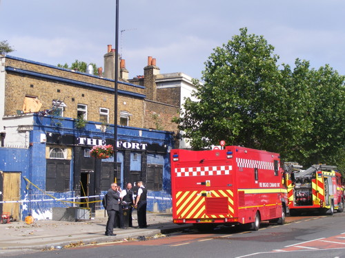 Fire at The Fort in Grange Road