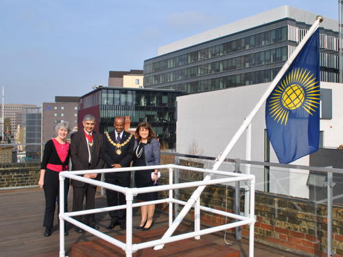 Commonwealth flag raised at Tooley Street and City Hall