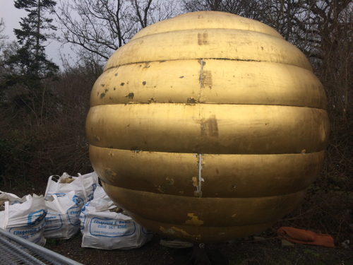 South Bank golden ball turns up in Hertfordshire salvage yard