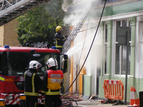 Fire at O-Tower Caribbean restaurant in Tower Bridge Road