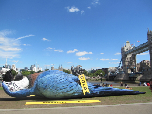 15-metre dead parrot sculpture in Potters Fields Park