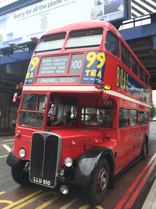 Vintage RT bus on route 100