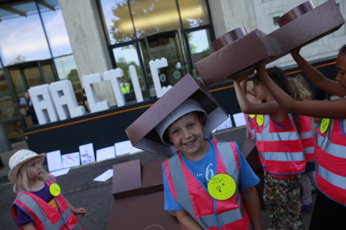 Kids join Greenpeace Lego protest outside South Bank Shell Centre