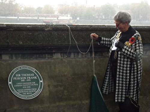 Sir Thomas Peirson Frank: plaque honours Waterloo Bridge engineer