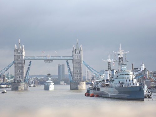 HMS Severn arrives in London