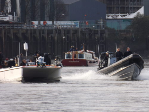 James Bond movie Spectre filming on River Thames