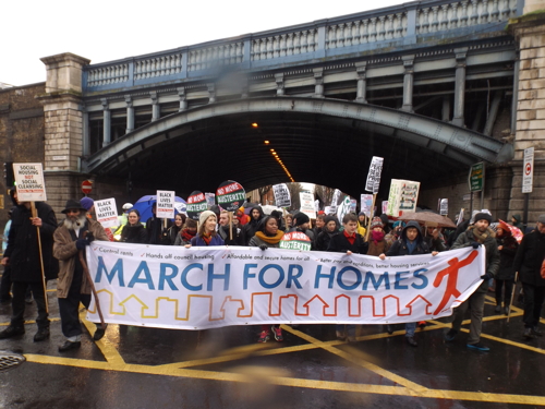 Hundreds join March for Homes from Elephant & Castle to City Hall