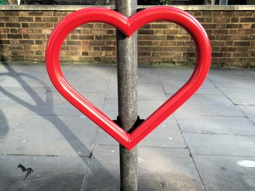 Heart-shaped bike rack appears in Union Street
