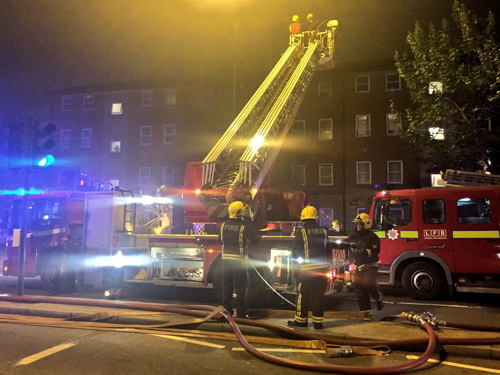 Fire at St Matthew’s Court in New Kent Road