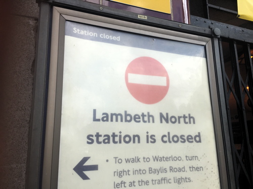 Lambeth North Tube Station now shut till February 2017