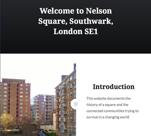 Nelson Square residents launch local history website