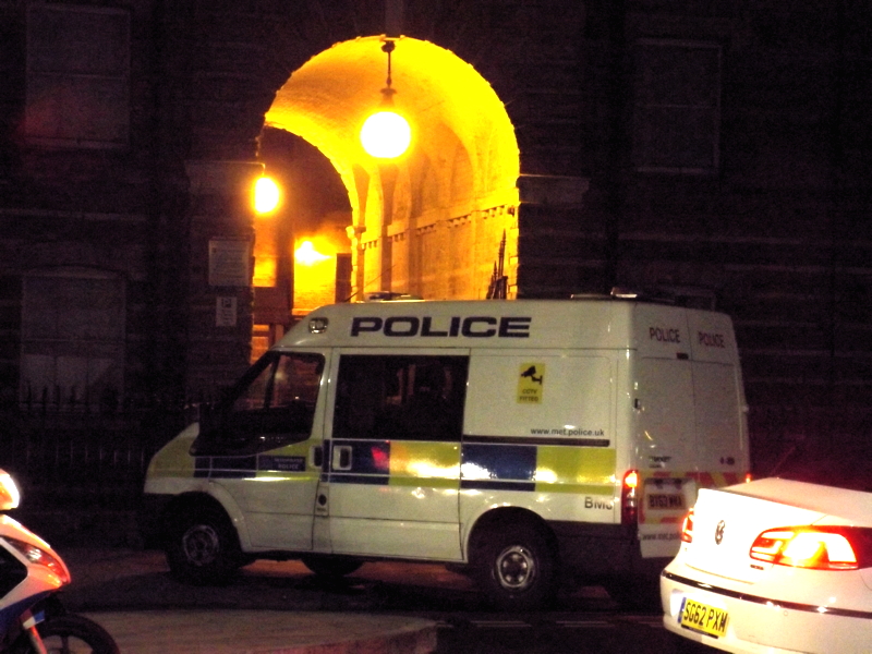 Police cordon in Blackfriars Road after Webber Street stabbing