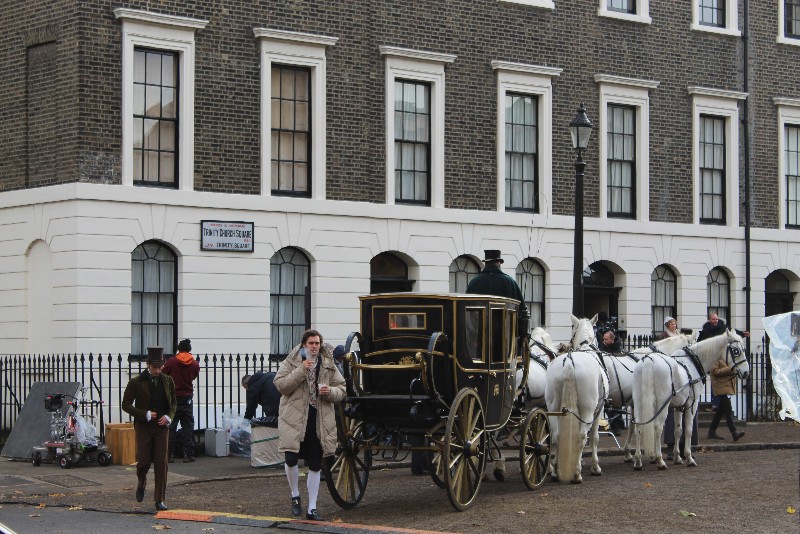 Vanity Fair: ITV / Amazon drama filming in Trinity Church Square