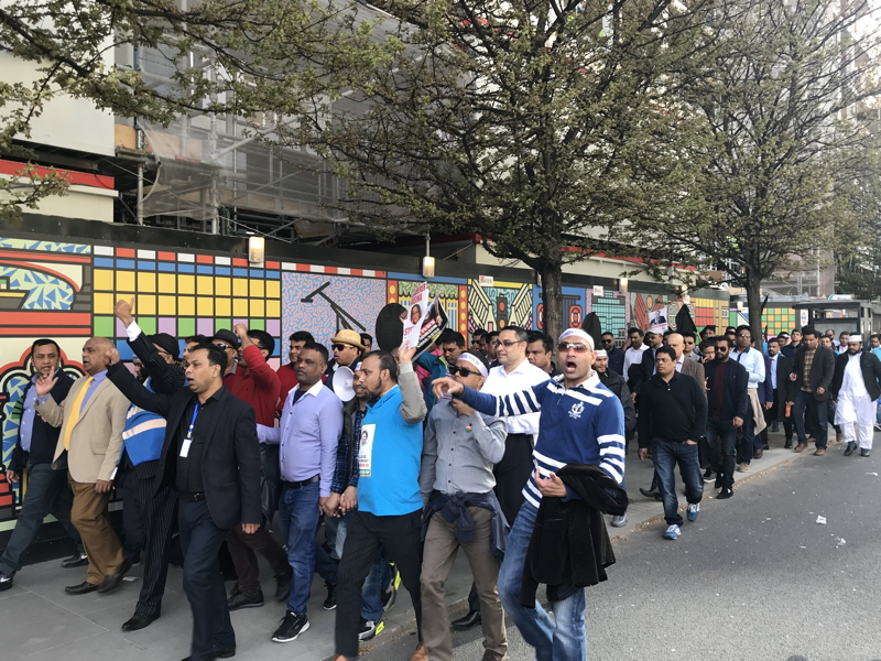 Protests as Bangladeshi PM visits ODI in Blackfriars Road