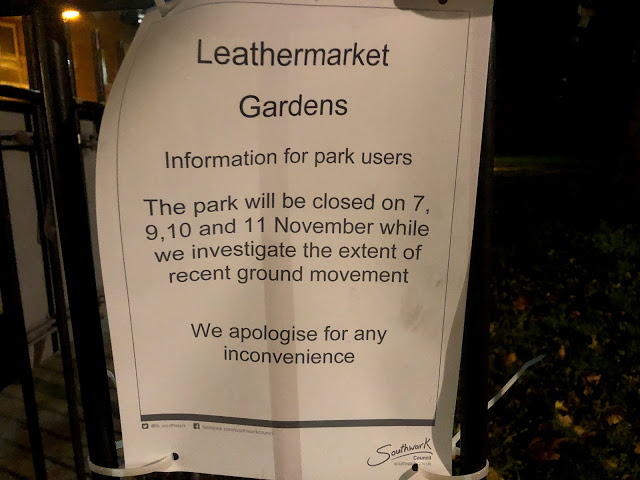 Leathermarket Gardens closed for probe into 'ground movement'