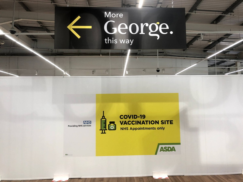 Asda sets up COVID-19 vaccination centre in Old Kent Road store 27 March 2021