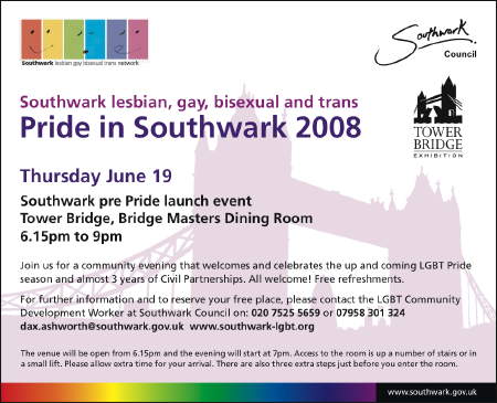 Southwark pre-Pride launch event at Tower Bridge Exhibition