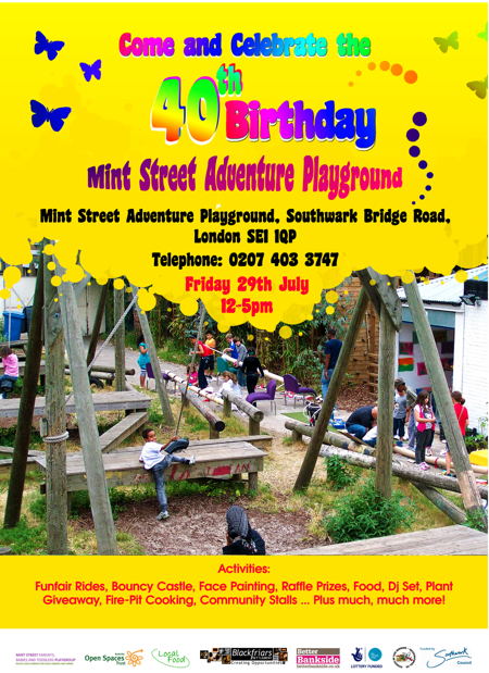 Mint Street Adventure Playground 40th Birthday at Mint Street Park