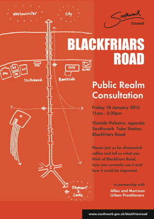 Blackfriars Road Public Realm Consultation at Palestra